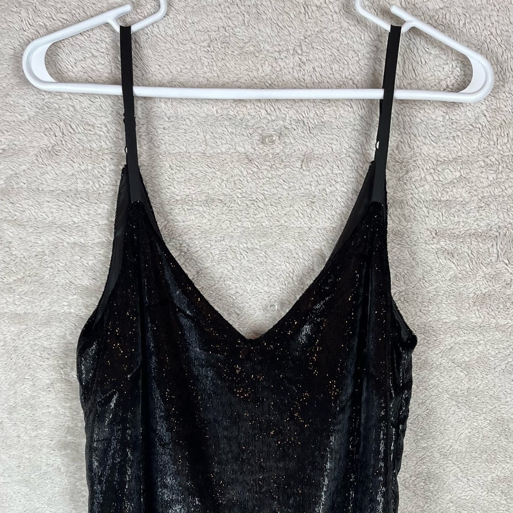 MINKPINK Black Liquid Velvet Slip Dress Shimmer Sz XS Cocktail Nightclub Party - Picture 4 of 16